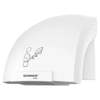 Сушилка для рук SONNEN HSD-A905, 1200 Вт, 30 м/с, IPX1, пластик, белая, 701868
