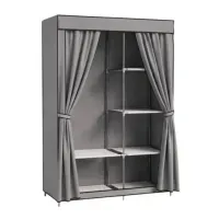 Шкаф для одежды с чехлом BOOMHOUSE (БУМХАУС) WB-001 (В1650хШ1050хГ450 мм), 6 полок, металл/пластик, серый, 701446
