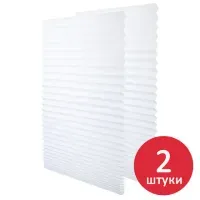 Жалюзи-плиссе, штора бумажная самоклеящаяся КОМПЛЕКТ 2 шт., BRABIX, 60х180 см, ЭКО, 80 г/м2, цвет белый, 700002