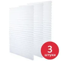 Жалюзи-плиссе, штора бумажная самоклеящаяся КОМПЛЕКТ 3 шт., BRABIX, 60х180 см, ЭКО, 80 г/м2, цвет белый, 700003