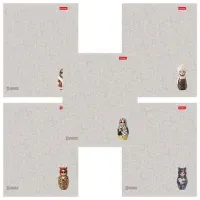 Тетрадь А5, 48 л., HATBER, скоба, линия, Soft-touch ламинация, 3D-лак, "Матрешки" (микс в спайке), 095882, 48Т5лолВ2