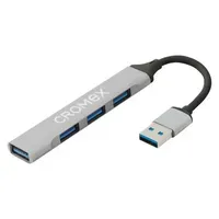 Хаб-разветвитель CRX-087, USB-A 2.0, 4 в 1, 4 x USB-A 2.0, 60 мм, серый, CROMEX (КРОМЕКС), 355064