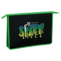 Папка для тетрадей 1 отделение, А4, ArtSpace "Skater", пластик, на молнии