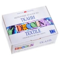 Краски по ткани Decola, 12 цветов, 20мл, картон