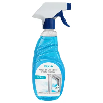 Средство для мытья стекол и зеркал Vega Сияние, 500мл, курок