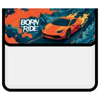 Папка для тетрадей 2 отделения, Först  "Born to Ride" (Рожденный ездить), А5, пластик, на липучке