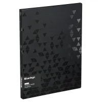 Папка с 20 вкладышами Berlingo "Triangle Black" А4, 17мм, 1000мкм, черная, с внутр. карманом