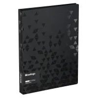 Папка на 4 кольцах Berlingo "Triangle Black", 24мм, 1000мкм, черная, D-кольца, с внутр. карманом
