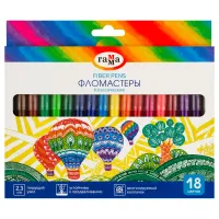 Фломастеры Гамма "Классические", 18цв., смываемые, картон. упак., европодвес