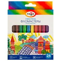 Фломастеры Гамма "Классические", 24цв., смываемые, картон. упак., европодвес