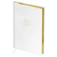 Ежедневник датированный 2027г., А4, 176л., твердый переплет, кожзам, BG "Dallas. White", белый, фольгированный срез