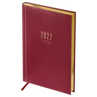 Ежедневник датированный 2027г., А4, 176л., твердый переплет, кожзам, BG "Dallas. Dark red", тёмно-красный, фольгированный срез