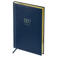 Ежедневник датированный 2027г., А4, 176л., твердый переплет, кожзам, BG "Dallas. Blue", синий, фольгированный срез