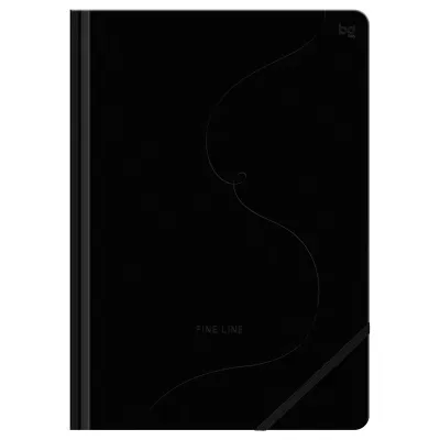 Записная книжка А4, 80л., BG "Тонкая грань", кожзам, фактурное тиснение, с резинкой, черный