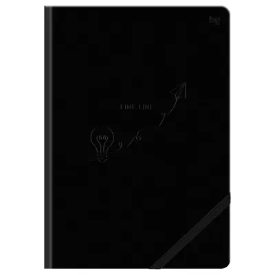 Записная книжка А5, 80л., BG "Тонкая грань", кожзам, фактурное тиснение, с резинкой, черный