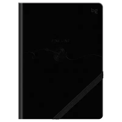 Записная книжка А6, 80л., BG "Тонкая грань", кожзам, фактурное тиснение, с резинкой, черный