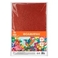 Фоамиран Мульти-Пульти, А4, 24 листа, 24 цвета, 2мм,с блестками, ассорти