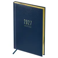 Ежедневник датированный 2027г., А5, 176л., твердый переплет, кожзам, BG "Dallas. Blue", синий, фольгированный срез