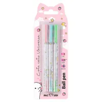 Ручка шариковая MESHU "Cute kittens" 3шт., синие, 0,5мм, блистер