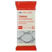Глина самоотвердевающая Гамма "Хобби", белая, 1000г, пакет