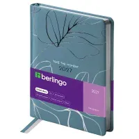 Ежедневник датированный 2027г., А5, 184л., кожзам, Berlingo "Holography", голубой