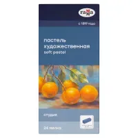 Пастель художественная Гамма "Студия", 24 цвета, 1/2 длины, картон. упаковка
