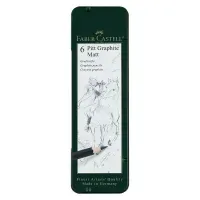 Набор карандашей ч/г матовых Faber-Castell "Pitt Graphite Matt" 2B, 4B, 6B, 8B, 10B, 12B, заточ., метал.кор