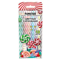 Карандаши цветные FUNSTER TWIST, 12 цветов, корпус со спиралью, ПВХ бокс, круглые, 182201