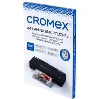 Пленки-заготовки для ламинирования А4, КОМПЛЕКТ 100 шт., 75 мкм, CROMEX (КРОМЕКС), 533107