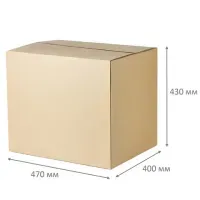 Гофрокороб длина 470 мм x ширина 400 мм x высота 430 мм, марка Т23, профиль В, FEFCO 0201/ГОСТ, исполнение А
