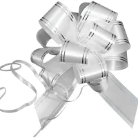 Набор бантов 10шт., Veld-co "Шар", 30*1000мм, белый с серебром
