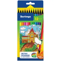 Карандаши цветные Berlingo "Волшебный дворец", 12цв., черное дерево, заточен., картон, европодвес