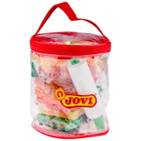 Пластилин JOVI, 12 цветов, 600г, растительный, формочки, стеки, скалка, в сумке