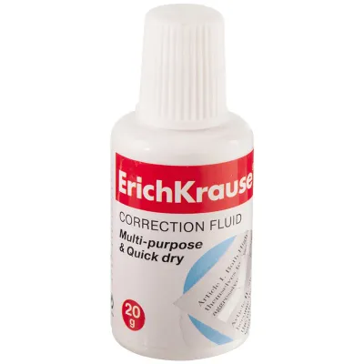 Корректирующая жидкость Erich Krause "Extra", 20мл, с губчатым аппликатором