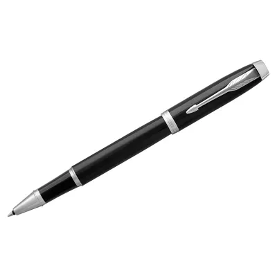 Ручка-роллер PARKER "IM Core Black Lacquer CT", корпус черный глянцевый лак, хромированные детали, черная, 1931658
