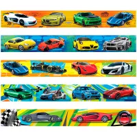 Закладка - магнит для книг, 25*195мм, ArtSpace "Спортивные автомобили", блестки