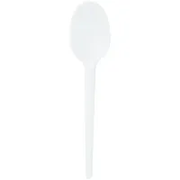 Ложки одноразовые Мистерия, набор 100шт., стандарт, ПС, белые, 16,5см