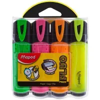 Набор текстовыделителей Maped "Fluo Pep s Classic" 04цв., 1-5мм, чехол с европодвесом