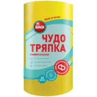 Салфетка для уборки Bagi "Чудо-тряпка", универсальная, 25*23см, 33 листа/рул., 120г/м2