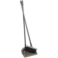 Комплект для уборки пола OfficeClean Professional (щетка+совок+2 ручки 80см), пластик, хром