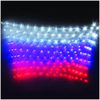 Электрогирлянда "Сетка Триколор", 260 ламп, 8 режимов, 2,5*08 м