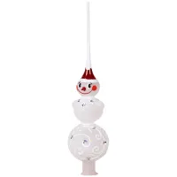 Верхушка стеклянная "Снеговик" 27,5см, подарочная упаковка