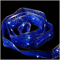 Лента светящаяся на батарейках, 20 светодиодов, синяя, 2,3м