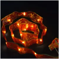 Лента светящаяся на батарейках, 20 светодиодов, красная, 2,3м