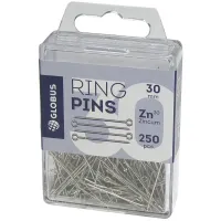 Булавки офисные Globus, 30мм, 250шт., пластик. коробка, европодвес