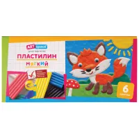 Пластилин ArtSpace, 06 цветов, 72гр, со стеком, картон