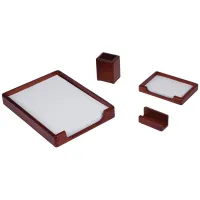 Набор настольный Delucci 4 предмета, темно-коричневый орех