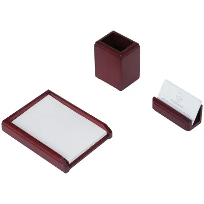 Набор настольный Delucci 3 предмета, красное дерево