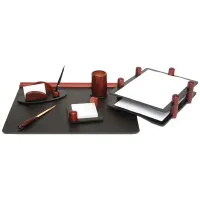 Набор настольный Delucci 6 предметов, черный/красное дерево