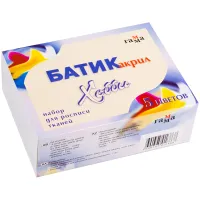 Краски по ткани Гамма "Батик-акрил", 05 цветов + резерв, 70мл, картон. упак.